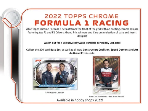 2022 Topps Chrome F1 Formula 1 Racing Lite Box (16 Packs/4 Cards) 12/28 Release