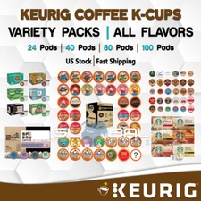 KEURIG Coffee K Cups VARIETY PACKS, 20 up to 100 Pods Capsules Drink ALL FLAVORS