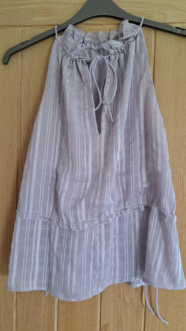 Ted Baker Cliara Drawstring Waist Halter Top Size S (2) RRP £95 Lilac image 3