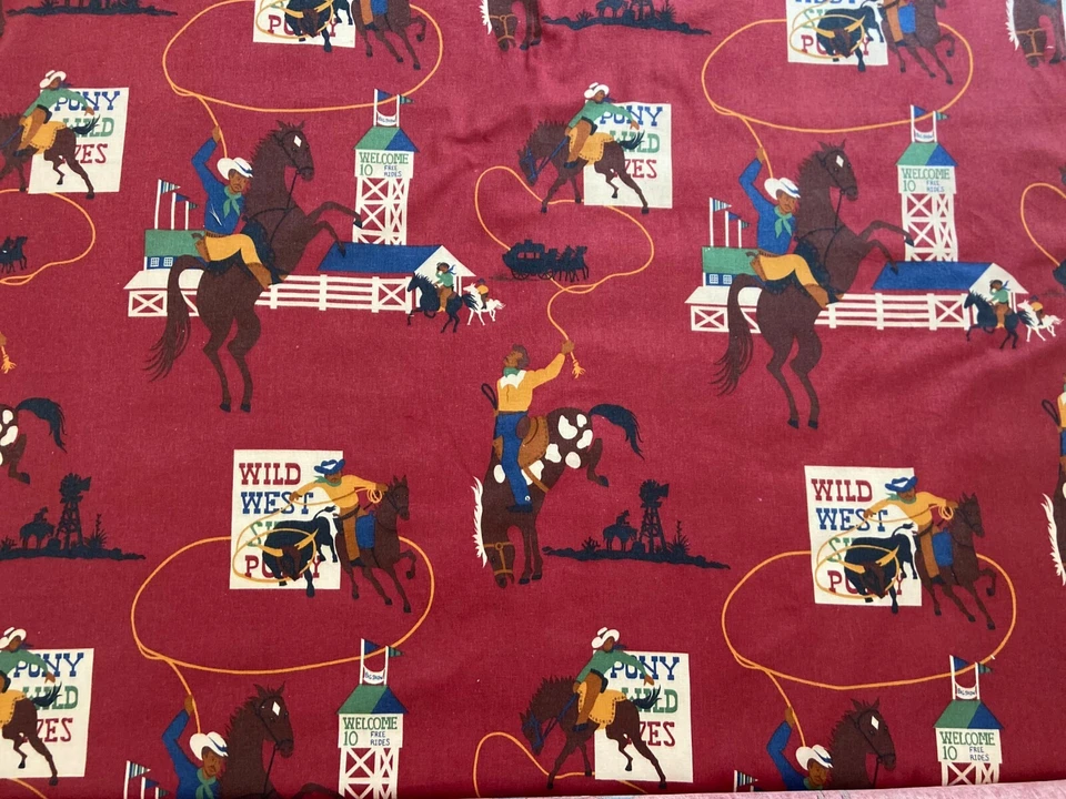 Wild West Cowboy Cotton Fabric BY THE YARD - Image 2 of 4