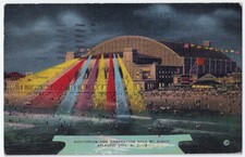 Atlantic City NJ Auditorium and Convention Hall by Night Vintage Postcard #927