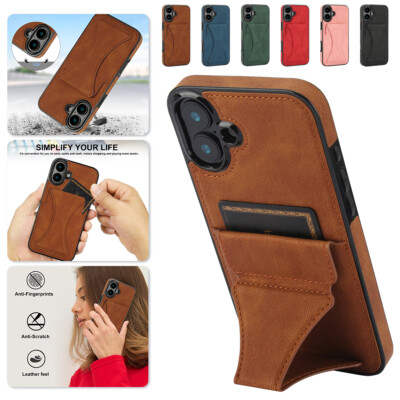 Case For iPhone 16 15 14 13 12 11 Pro Max Magnetic Leather Card Holder Wallet