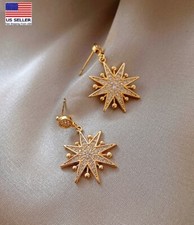 Gorgeous Women Girl Jewelry Earrings Bling Crystal Stars Tassel 3D Ins Stud 0543