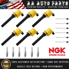 6 Heavy Duty Ignition Coil & NGK Spark Plug & connectors for Mercury Sable 3.0L