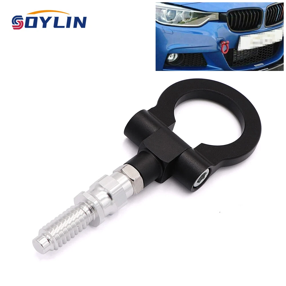 X AUTOHAUX Gold Tone Front Bumper Screw-On Tow Hook For BMW 325i 335i 550i - Aluminum Alloy