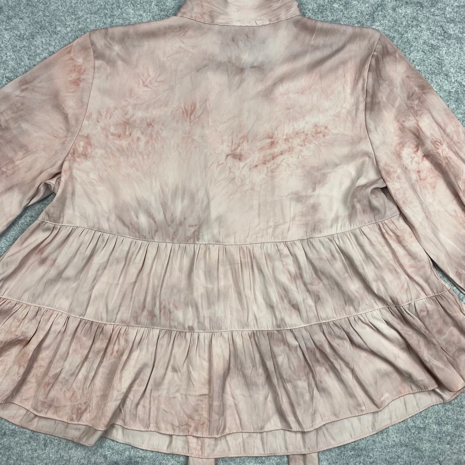 simply vera blouse Women’sXXL Pink vneck Barbie girly preppy puffy flared puffy - Image 4 of 4