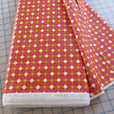 Yard ~ Celebrate Geometric Orange, Riley Blake $3.99 Ships ANY Amount Of Fabric