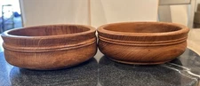 Vintage teak wood salad bowls set of 2 winsome wood MCM 1970-1980s