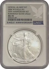 2006-W Burnished 20th Anniversary American Silver Eagle One Dollar Coin NGC MS70