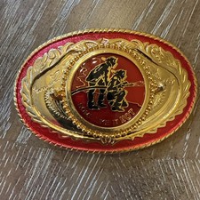 Some Like It Hot Gold And Red Belt Buckle Very Clean