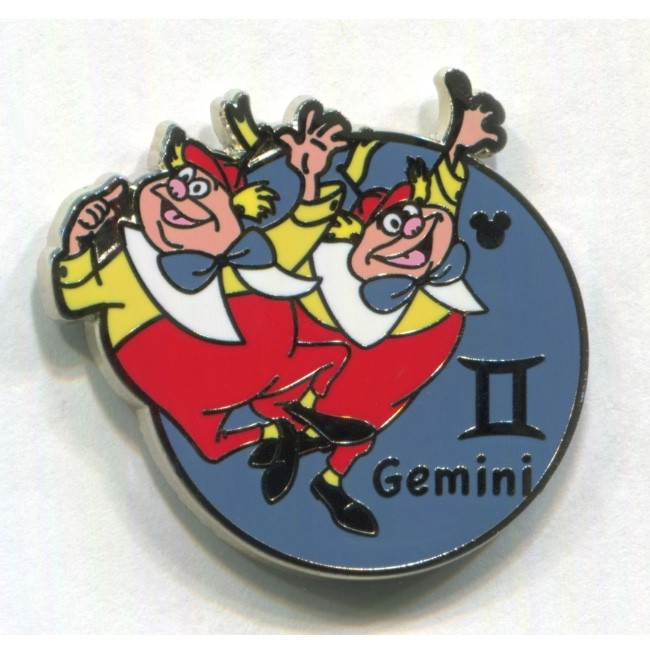 Disney Pin Alice in Wonderland Tweedledee Tweedledum Gemini Zodiac Hidden Mickey