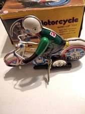 RACING MOTORCYCLE - TIN - LENGTH 18 CM - WORKING, WITH BOX
