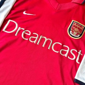 ARSENAL FC Nikke Cotton Jersey 00/02 Home Dreamcast Sponsor Medium Vintage