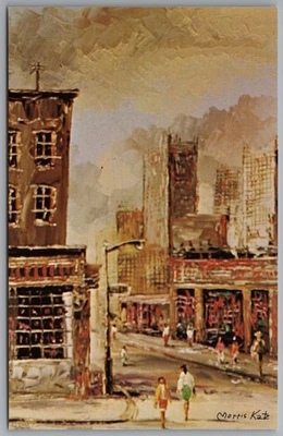 New York NY West 8th Street Morris Katz Painting Art c1980 Postcard - image 1 of 4