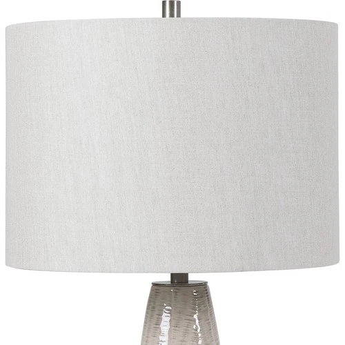 Traditional Table Lamp 27 3/4" Tall Gray Glaze Ceramic Drum Shade Living Room - Picture 4 of 7