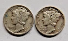 1940 D & 1944 Mercury Dimes 90% Silver United States Mint Coins Lot of 2