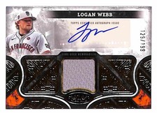 2025 Topps Tier One #AT1R-LW Logan Webb Tier One Autographed Relics #/199