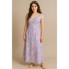 Vintage R&K Originals Cottagecore Fairycore Floral Midi Dress Size 10