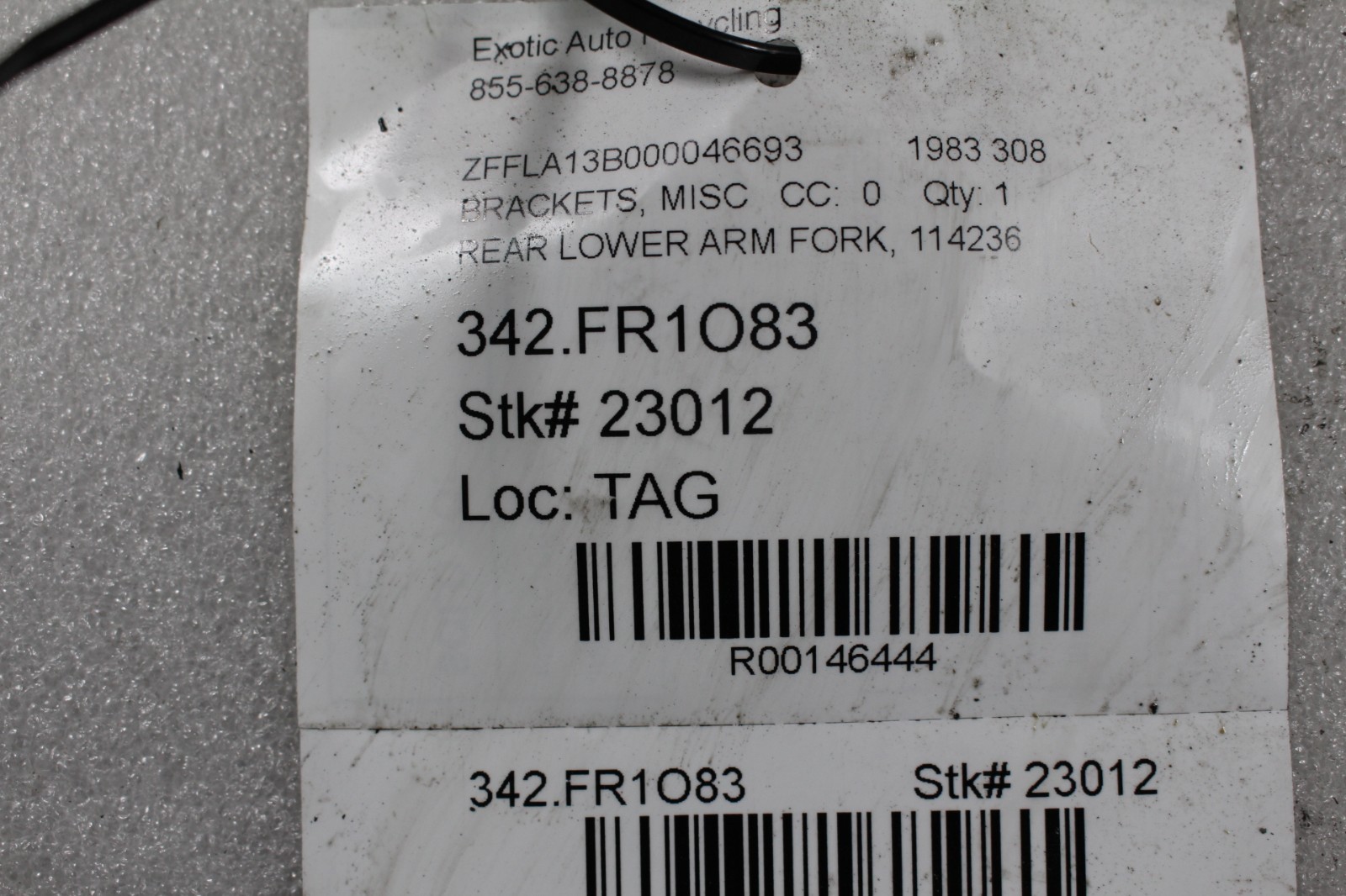 Ferrari 308, LCR Suspension Fork, Used, P/N 114236