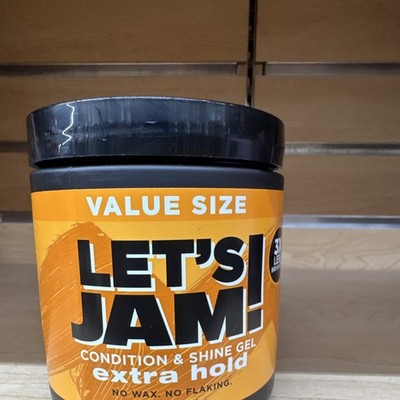 Let's Jam! Condition & Shine Hair Gel Extra Hold Shine/Gloss Value Size 33 oz