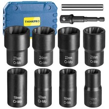 Lug Nut Removal Tool10 Piece Lug Nut Extractor Set 1/2 Inch Drive Easy Out Lug N