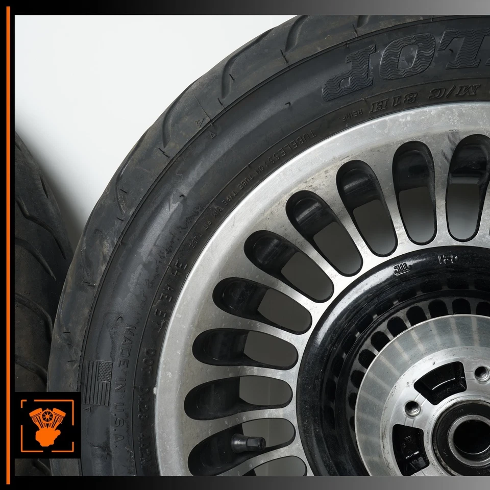 Harley Electra Glide Wheel Rim Tire Set 130/80B17, 180/65B16 DOT 1424 / 0224 OEM - Image 3 of 4