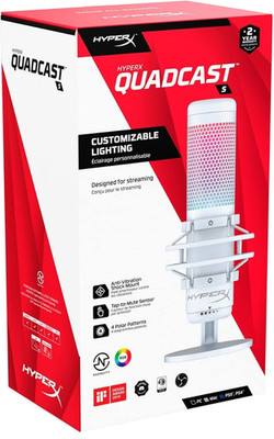 HyperX QuadCast S White RGB USB Condenser Microphone PC PS5 Mac New Japan