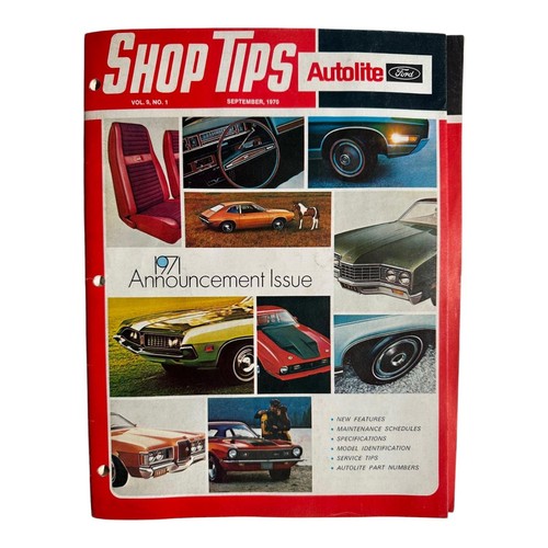 Vintage 1971 Ford Shop Tips Autolite Announcement Issue Bulletin Magazine