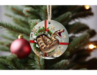 Boa Constrictor Ornament Aluminum Double Sided Snake Decor Holiday Gift