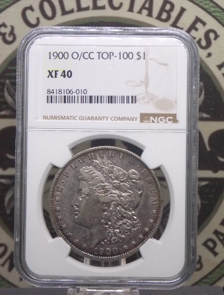 1900 "O/CC" Morgan SILVER Dollar $1 NGC XF40 #010 Extra Fine Top-100 ECC&C, Inc. - Image 3 of 4
