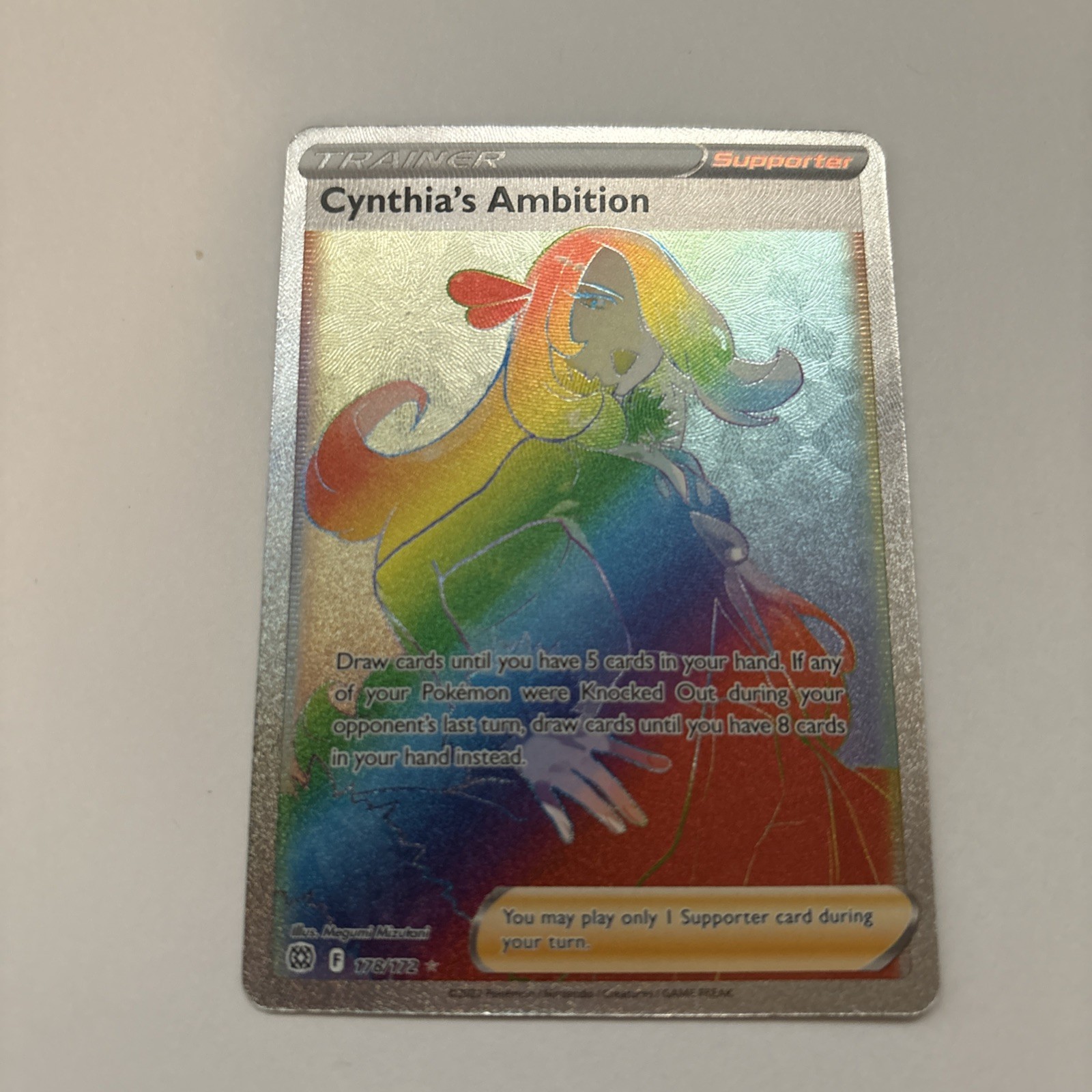 Pokemon TCG Cynthia's Ambition Rainbow Secret Rare Brilliant Stars 178/172 NM