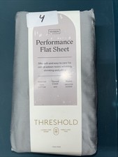 Queen 400 Thread Count Performance Flat Sheet Classic Gray - Threshold: Cotton