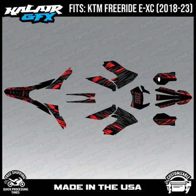 Graphics Kit for KTM FREERIDE ELECTRIC EX-C (2018-2023) Twitch Series - Red