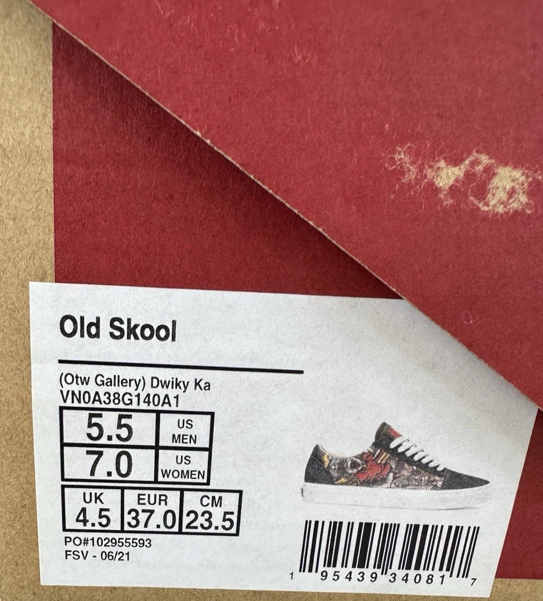 Vans Old Skool Gallery Dwiky Ka “Off The Wall” Men SZ 5.5/Women 7 Dead Stock New thumbnail 8