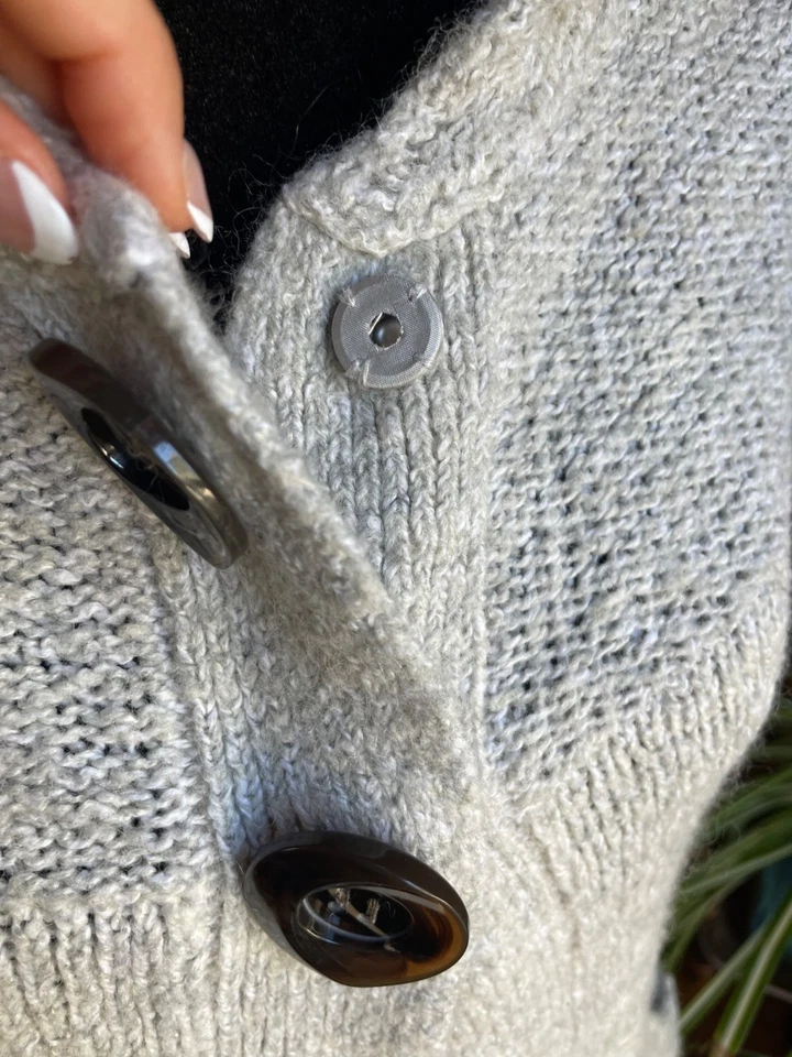 Cárdigan Babydoll Tejido Mezcla Lana Mohair Y2K Manga Corta Acogedor Tranquilo Lujo Talla S Foto 4 de 4