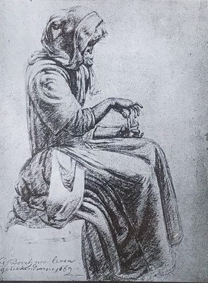 Woman Playing Cards, Gerard Ter Borch, Magic Lantern Glass Slide