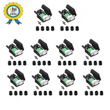 10pcs D-SUB DB9 Female/Male 9Pin Black Cover Screw Breakout Terminals Connector