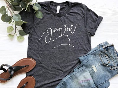 Gemini Constellation Comfort Tee Shirt Zodiac Sign Birthday