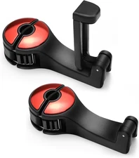 2PCS Car Headrest Hidden Hook, 2 in 1 Car Seat Hook with Phone Holder, Auto Back