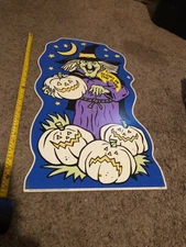Halloween wicked Witch / Glows in dark 2000 Impact Plastic  Yard Art Sign 15x26”