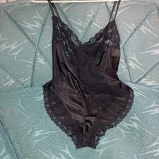 Vintage Val Mode Black Lace Teddy  Medium