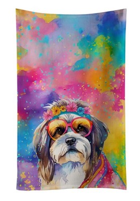 Shih Tzu Hippie Dawg Kitchen Towel Dish Cloths Guest Hand Towel Decorative