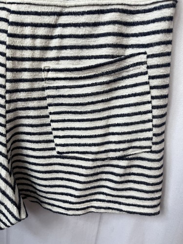 Aerie Knit Lounge Shorts White Black Stripes Woven Tie Closure Casual Sz Small - Picture 6 of 7