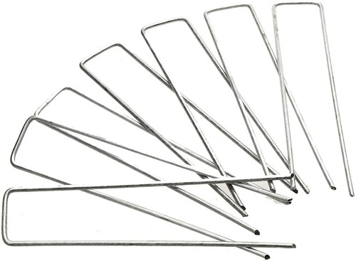 500 Landscape Fabric Staples Garden Stakes Galvanized Sod Staples 6 '' 11 Gauge - Picture 7 of 8