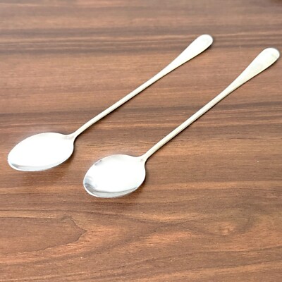 2 Stück Teelöffel mit langem Griff Edelstahl Latte Kaffee Eisbecher Eis Soda