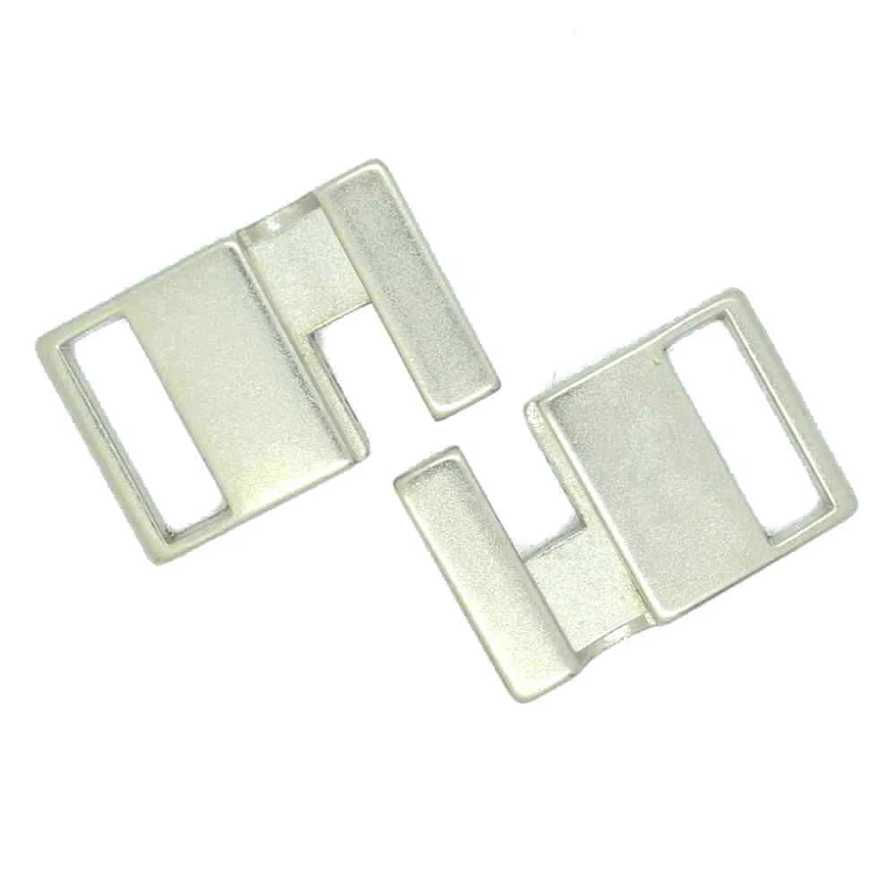 20 Sets 15mm Plastic Belt Buckle Strap silver buckle clasp for