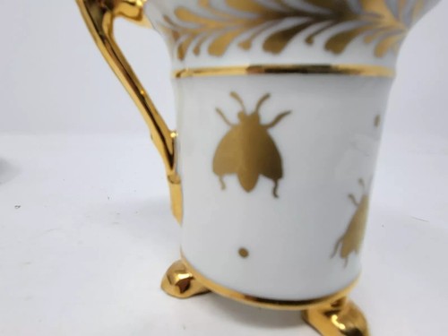 Limoges Demitasse Cup & Saucer Napoleonic Bee Sevres Style - Picture 10 of 12