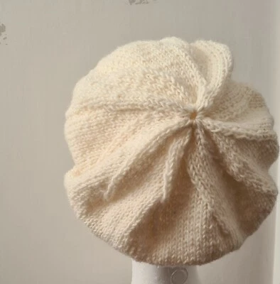 DONEGAL TWEED CONNEMARA YARNS French Beret Hand Knitted in Ireland 100% Irish Donegal Tweed wool