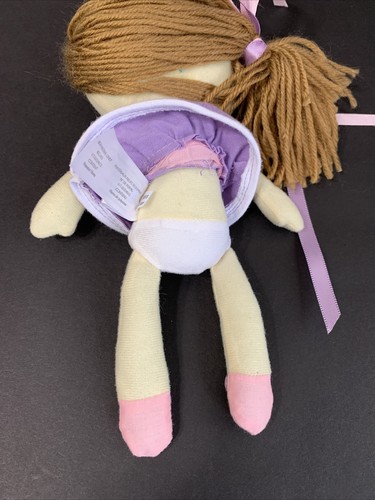 Animal Adventure Peluche 10"" Bebé Niña Muñeca Hilo Moreno Cabello Vestido Púrpura Rosa - Imagen 10 de 11