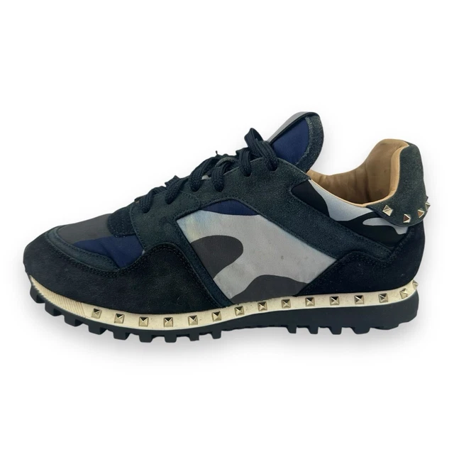 VALENTINO Rockstud Grey/Blue Men’s Trainers Size UK 6 EU 40
